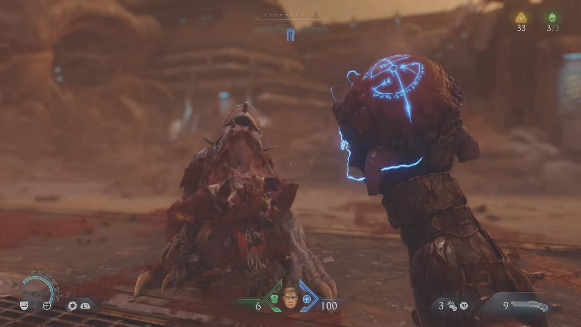 Defeating the demon leader Commander Valen to end the chapter in Doom The Dark Ages (Image via Sportskeeda Gaming/Bethesda Softworks)